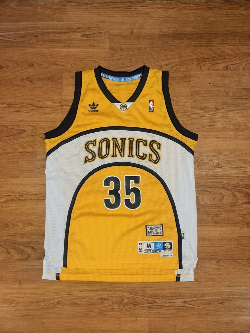 Adidas Hardwood Classics #35 Kevin Durant Seattle SuperSonics Jersey Medium +2